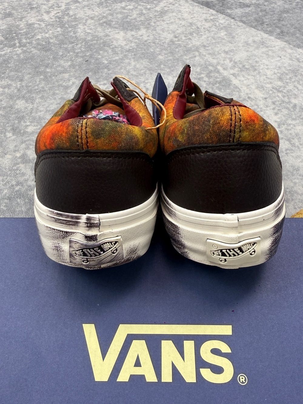 Vans Multicolor Tie-Dye Low Top Sneakers with Brown Accents - Picture 10 of 12